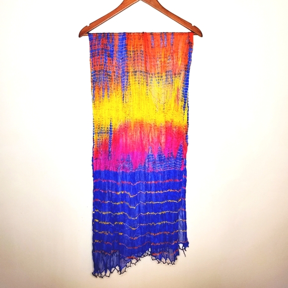 Colorful Scarf, with Bead Accents - Picture 2 of 3